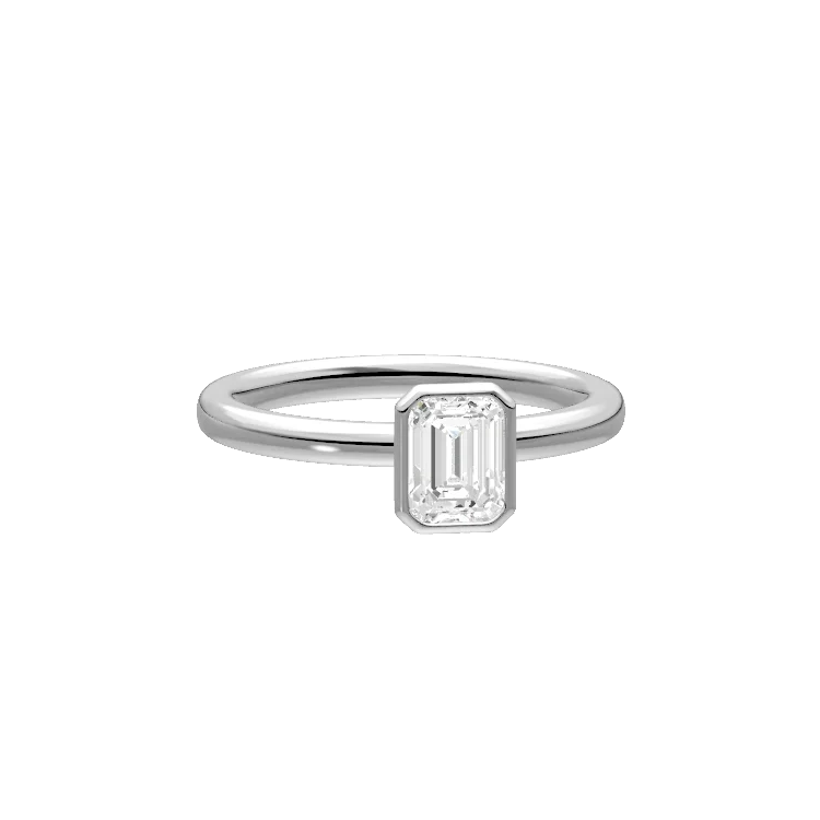 Classic Oval Bezel Set Diamond Ring in Yellow Gold – additional view 6