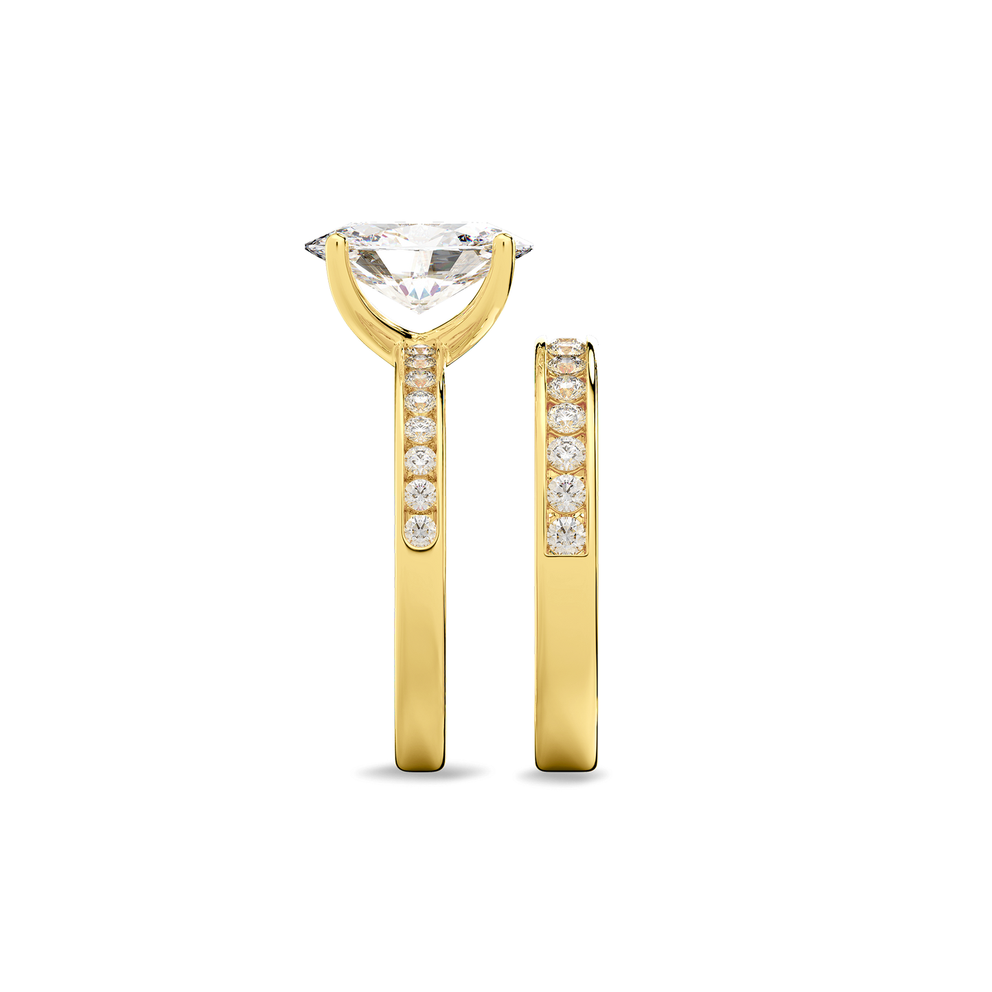 Channel Set Round Diamond Engagement Ring in 14k Yellow Gold