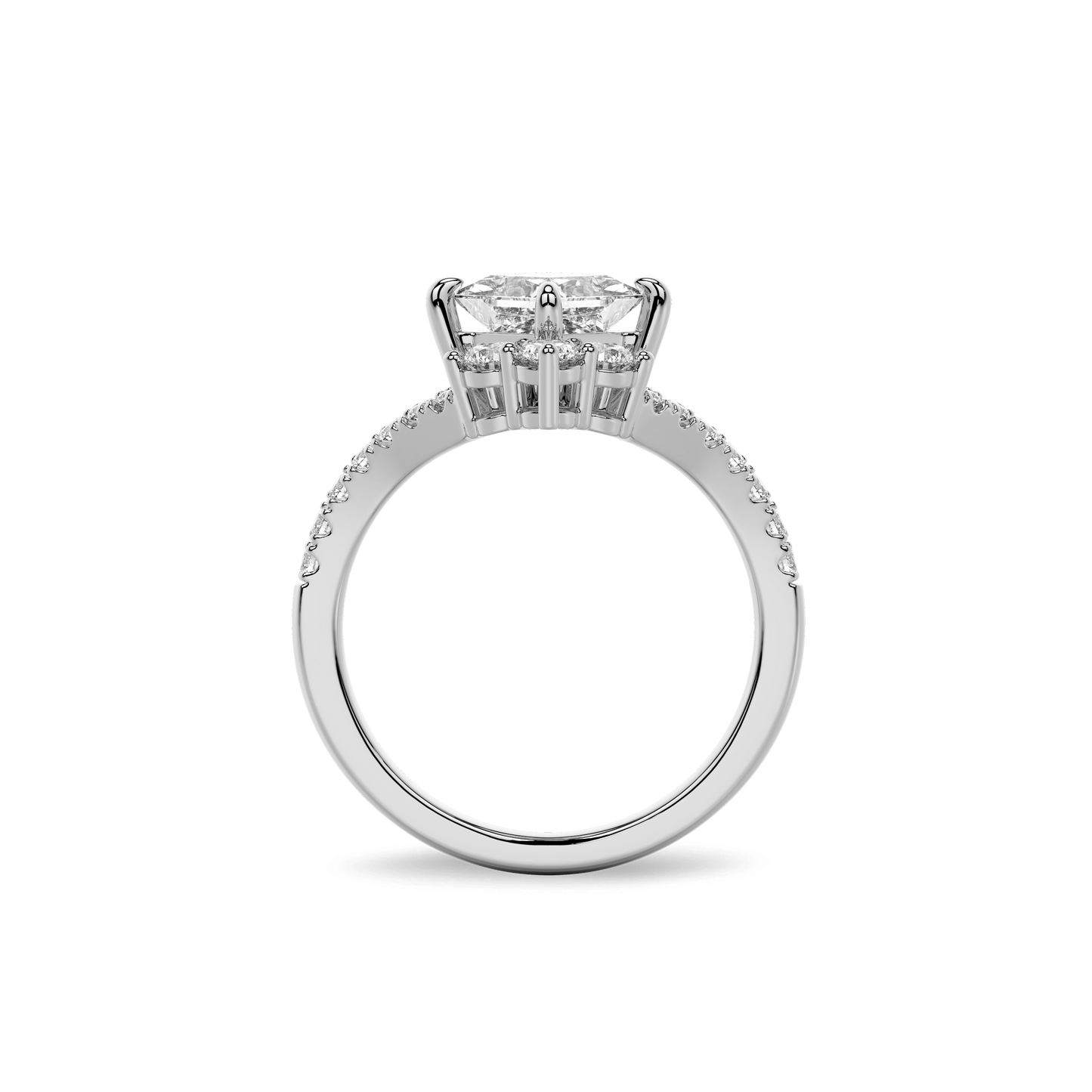 Princess Tiara Ring in 14k White Gold