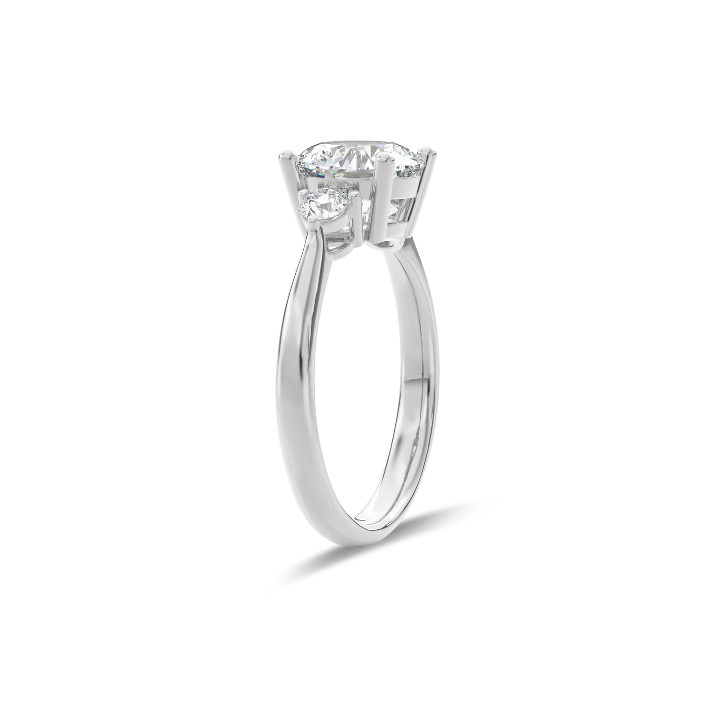 Daphnis Three Stones Engagement Ring Round•White Gold