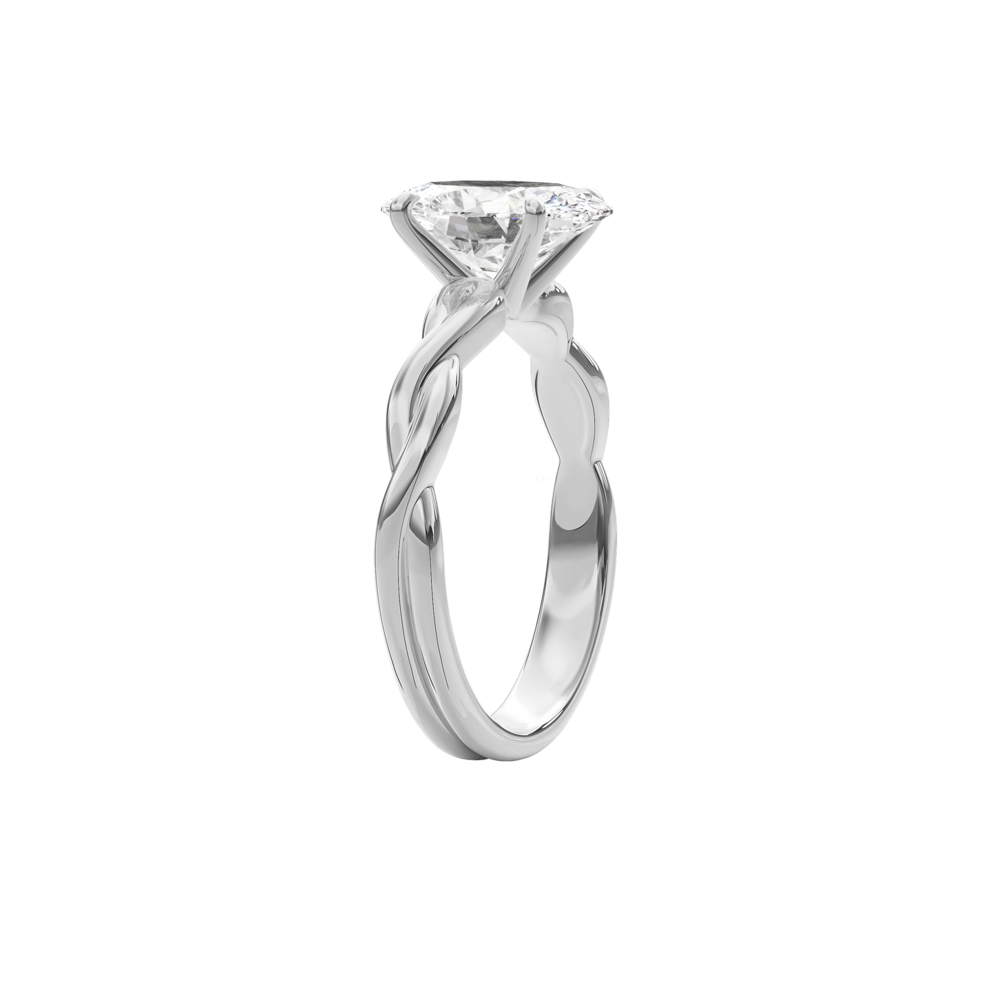 Rhea Twisted Engagement Ring Oval•White Gold