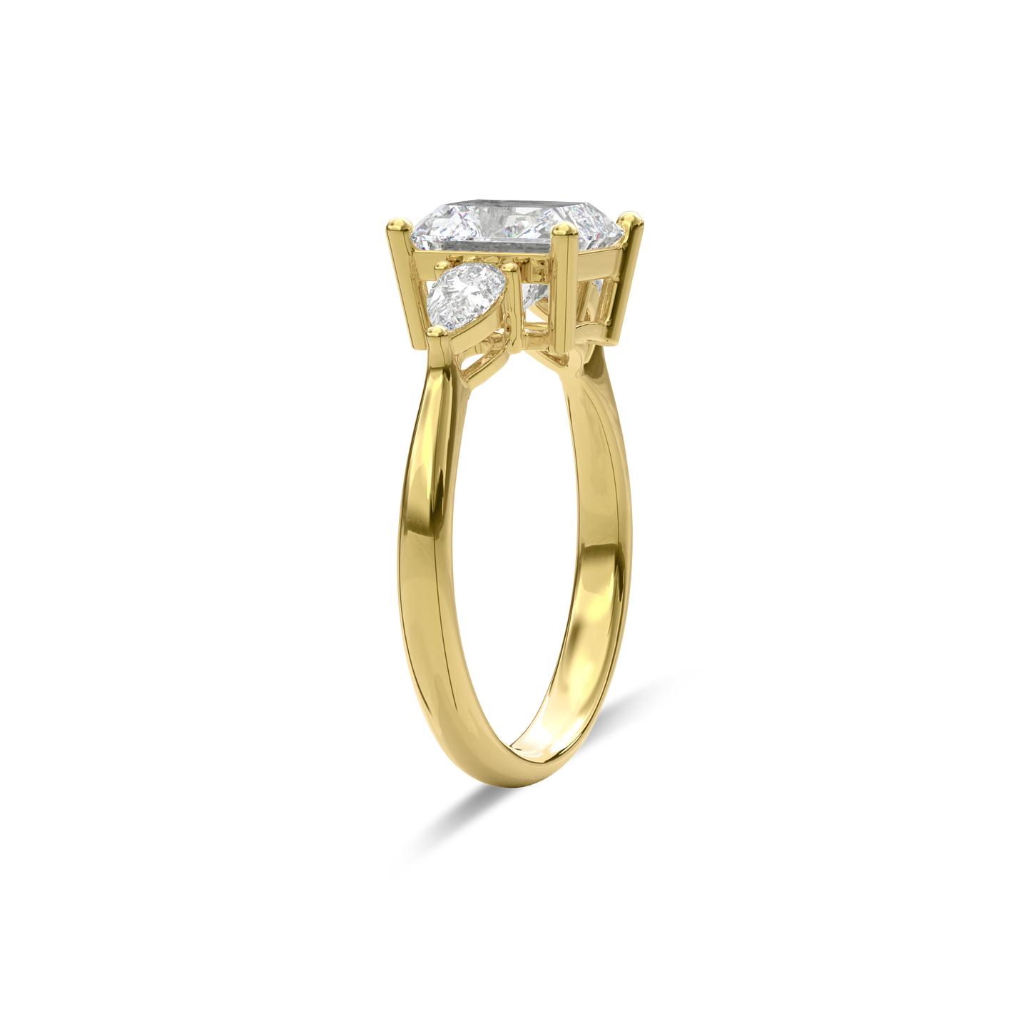Daphnis Three Stones Engagement Ring Radiant•Yellow Gold