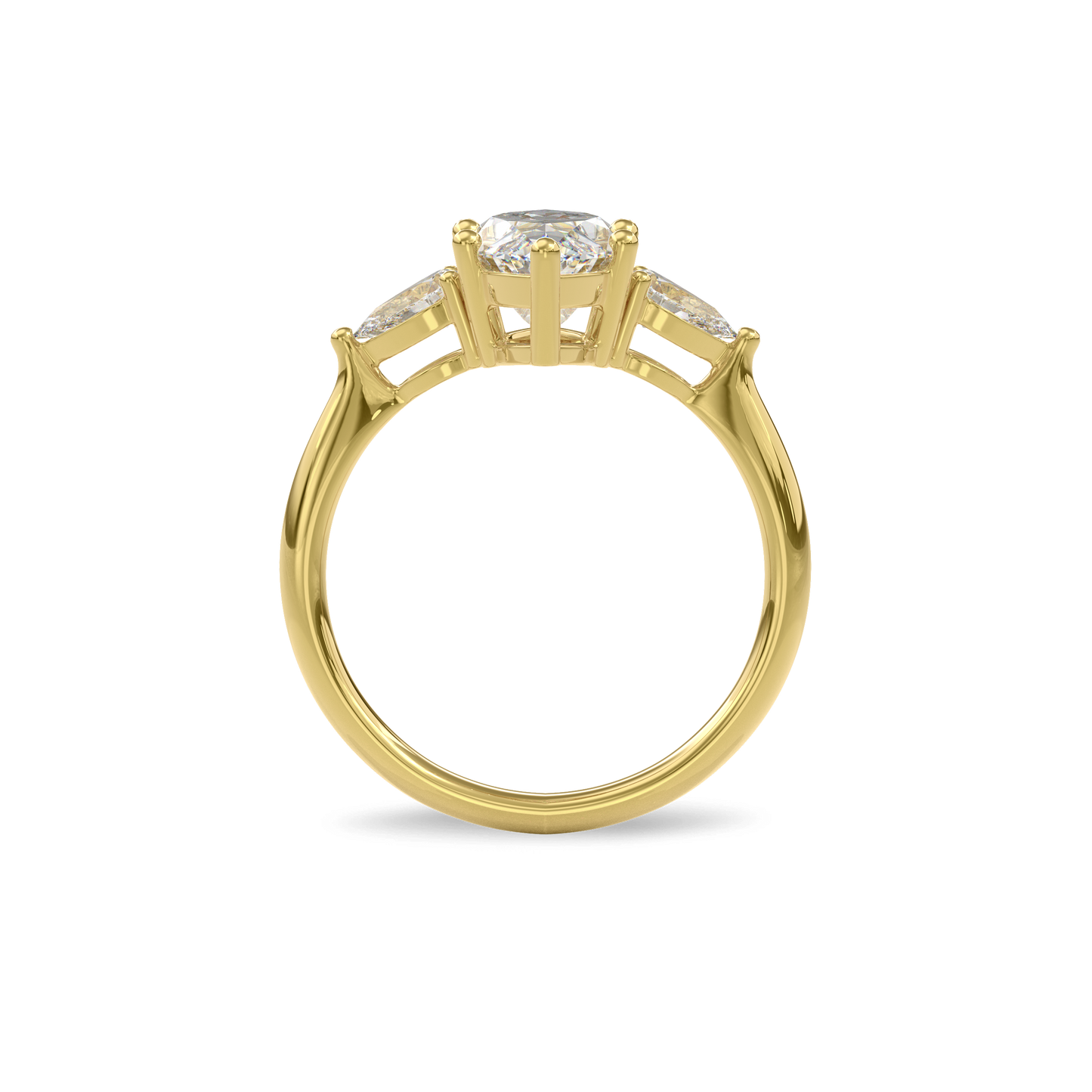 Daphnis Three Stones Engagement Ring Marquise•Yellow Gold