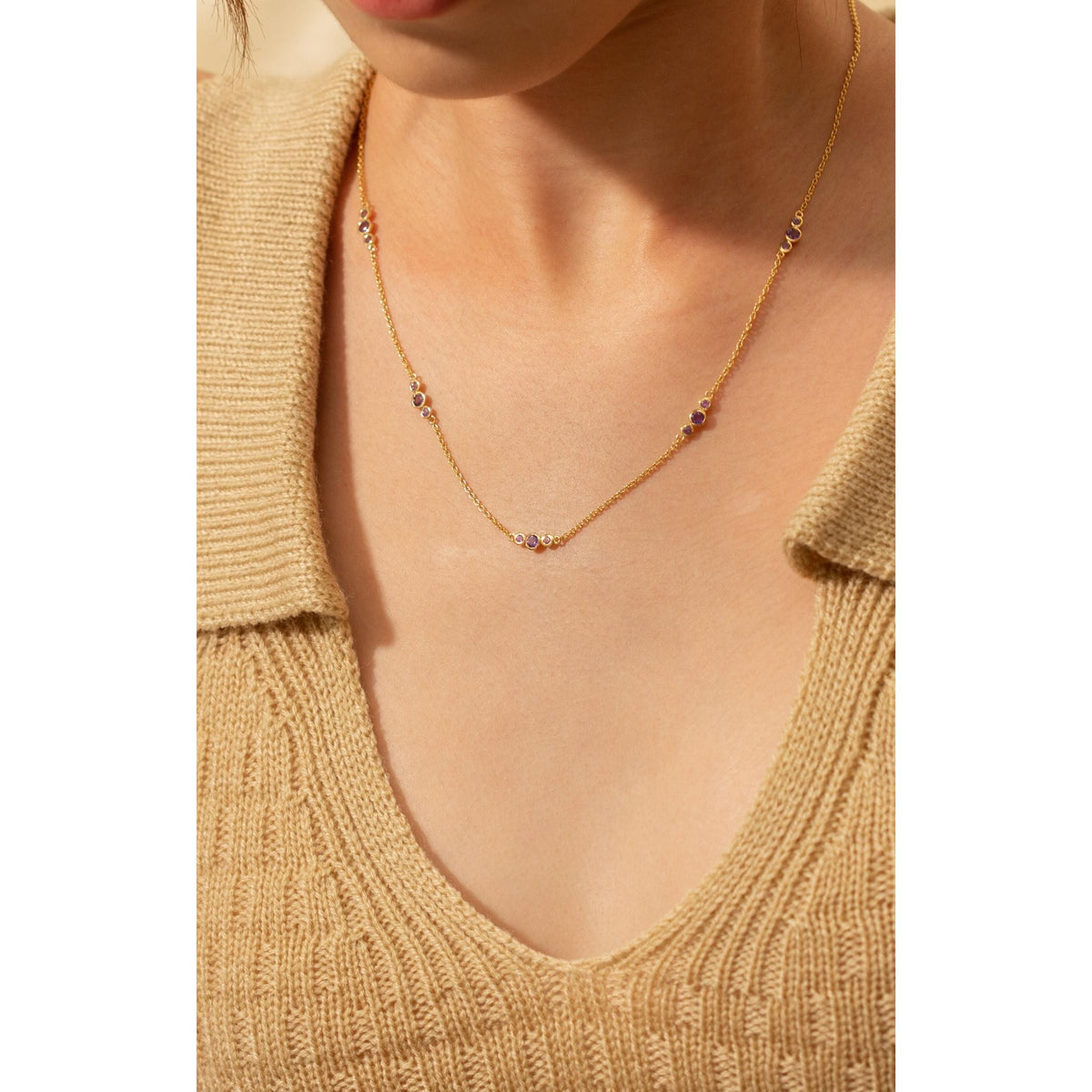 African Amethyst Bubbles Necklace