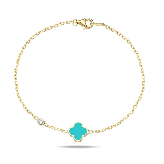 Clover Leaf Bracelet- Caribbean Blue