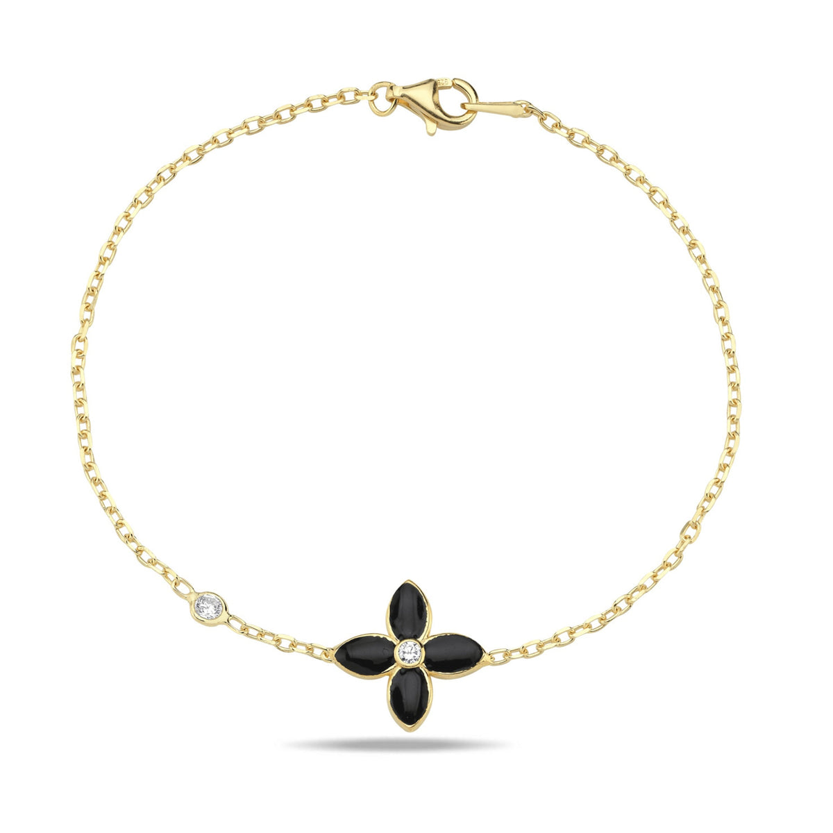 Moroccan Flower Bracelet- Black