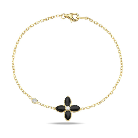 Moroccan Flower Bracelet- Black