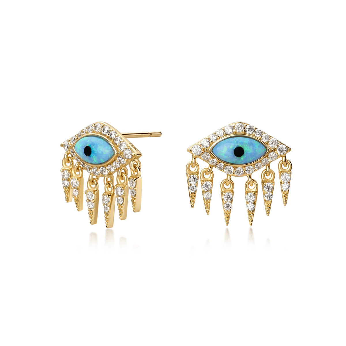 Divine Eye- Lab Grown Opal Lower Lash Lucky Eye Earrings