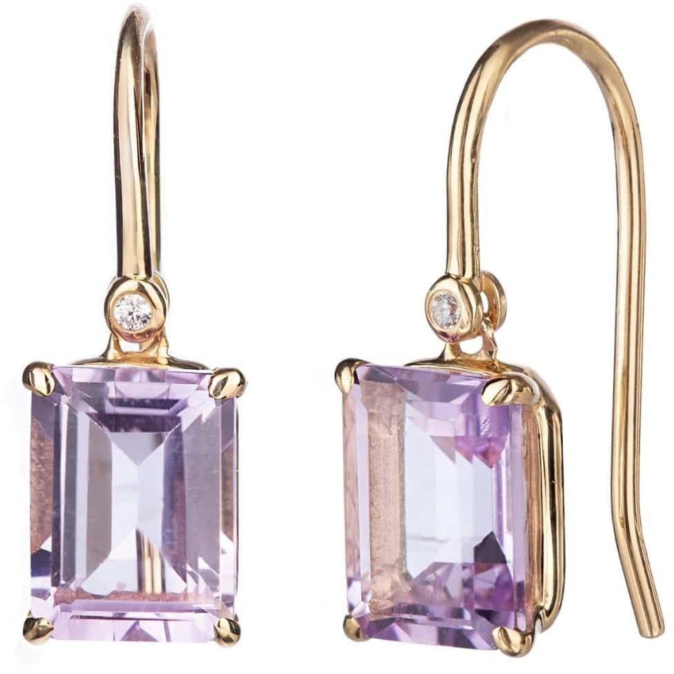 Pink Amethyst Dangle Earrings