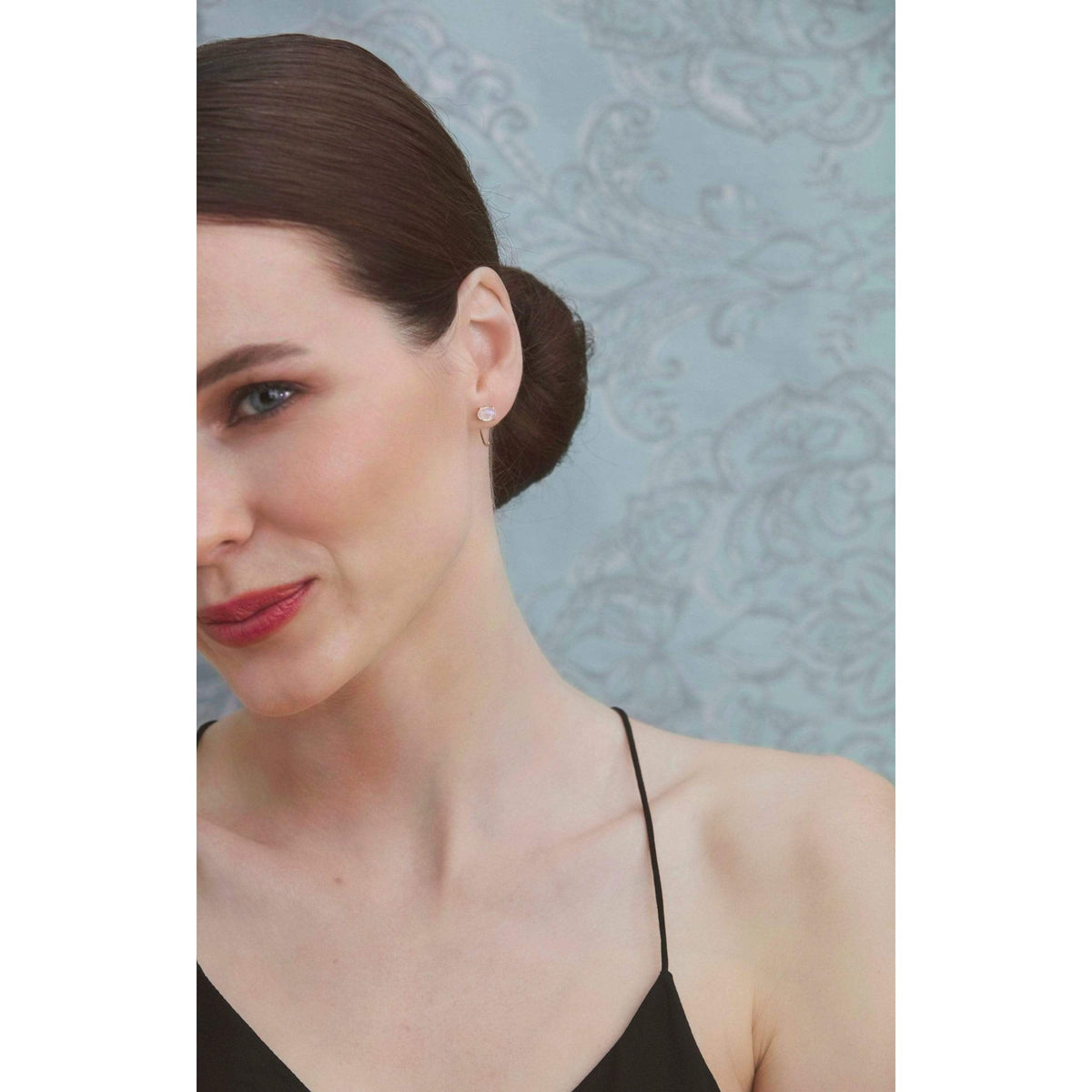 Rainbow Moonstone Hoop Earrings