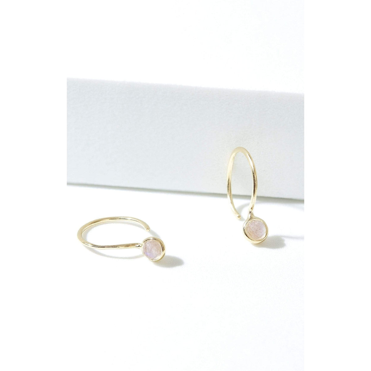 Rainbow Moonstone Petite Earrings
