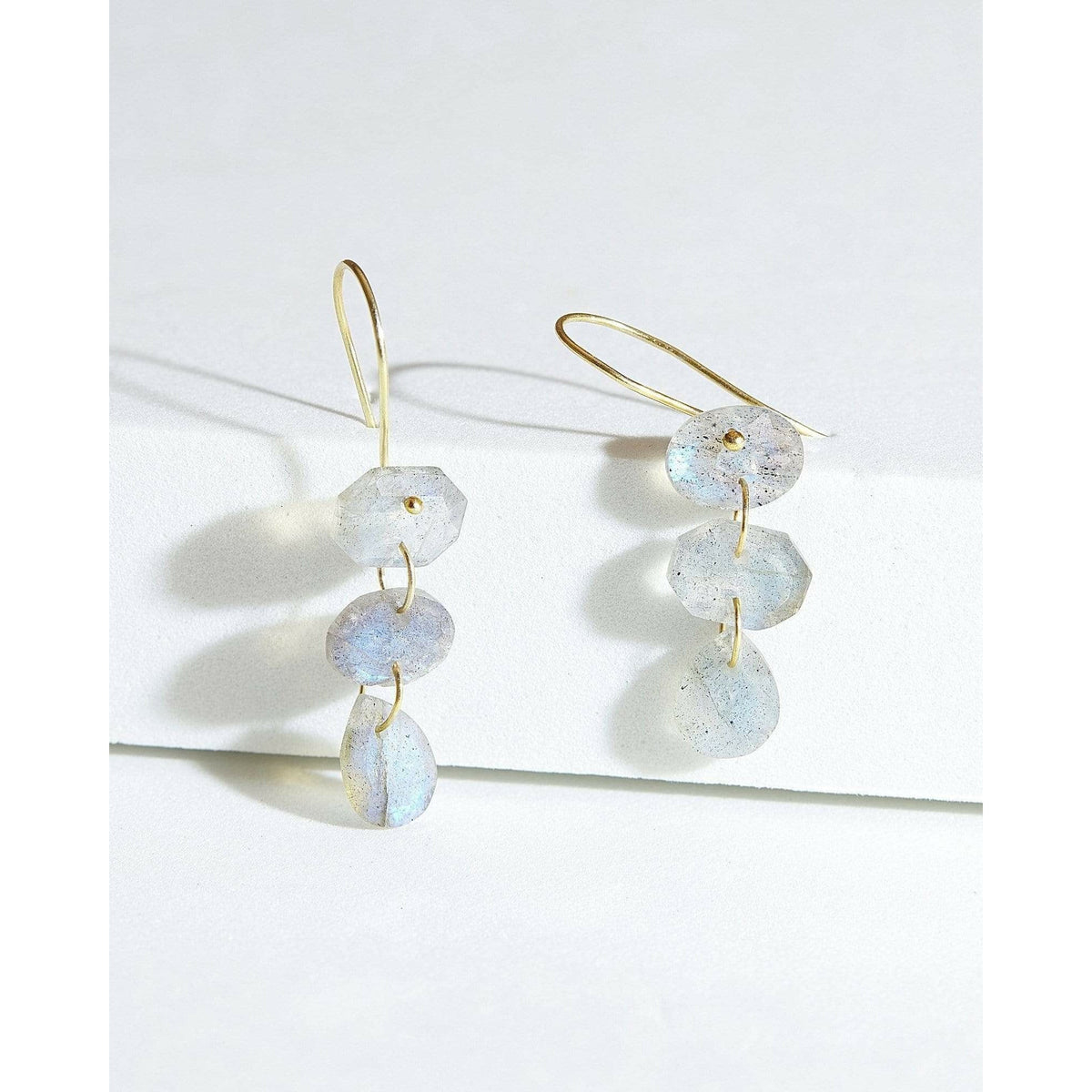 Three Link Labradorite Earrings
