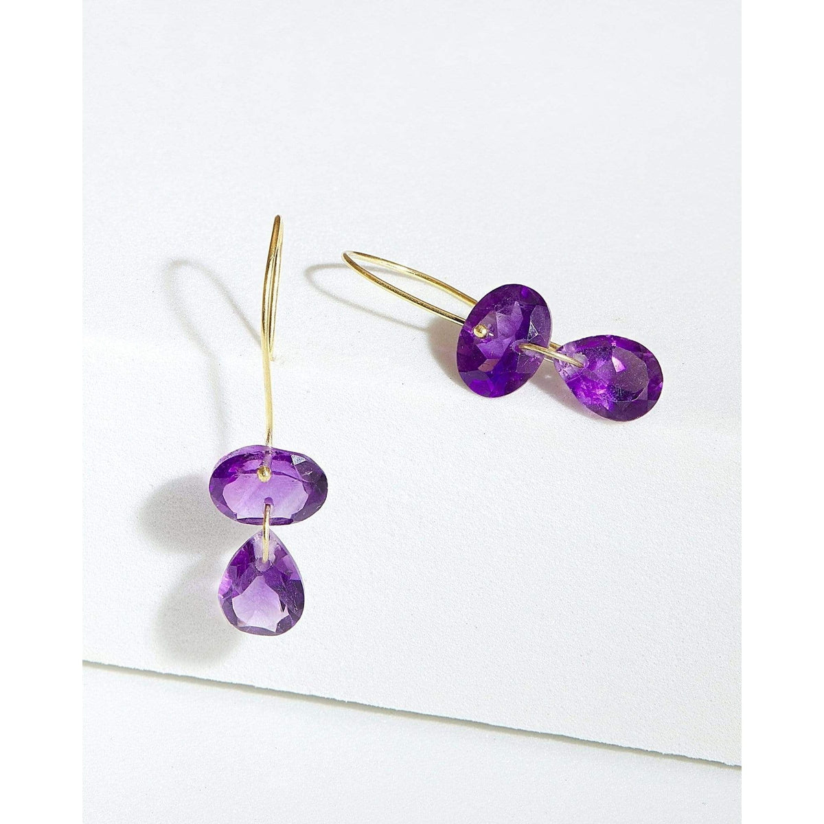 Two Link Amethyst Earrings