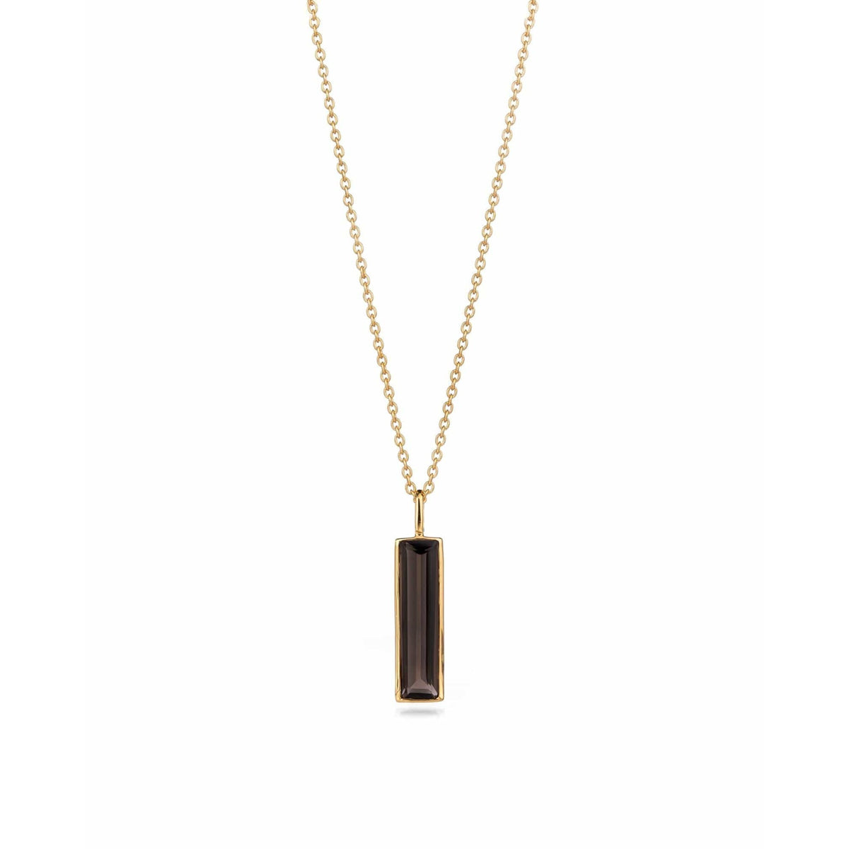 Elongated Baguette Smoky Quartz Necklace
