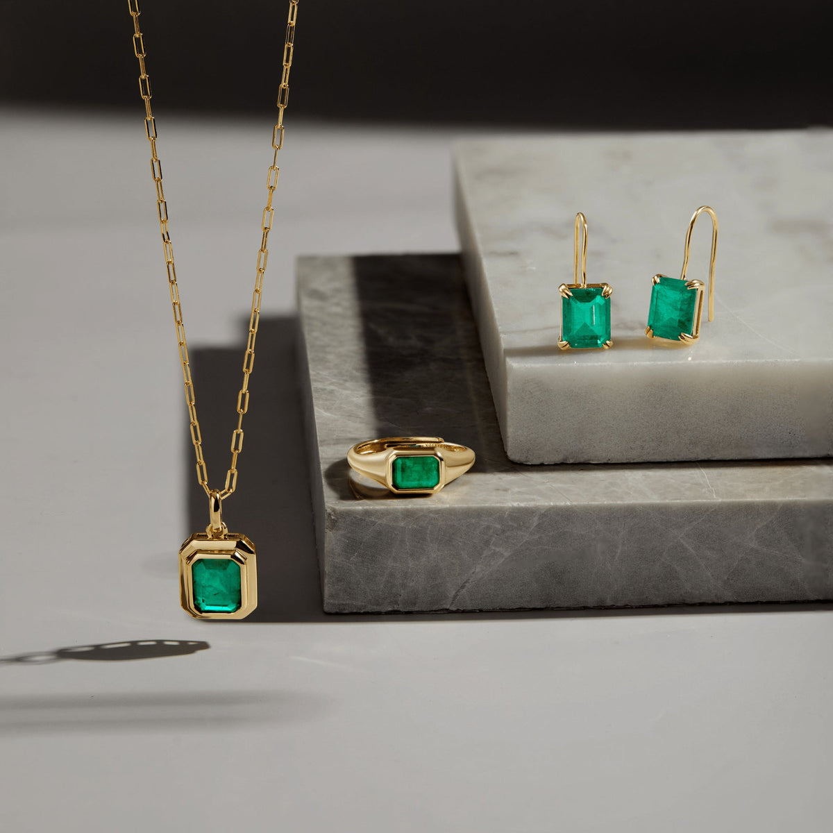 Envy- Baguette Emerald Necklace