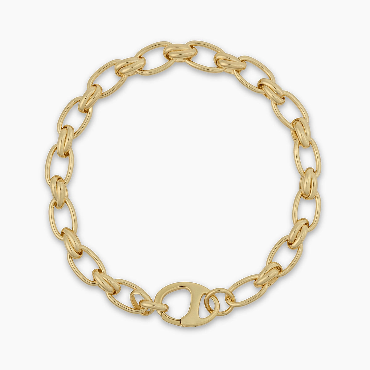 Golden Hour- Criss Cross Oval Link Bracelet