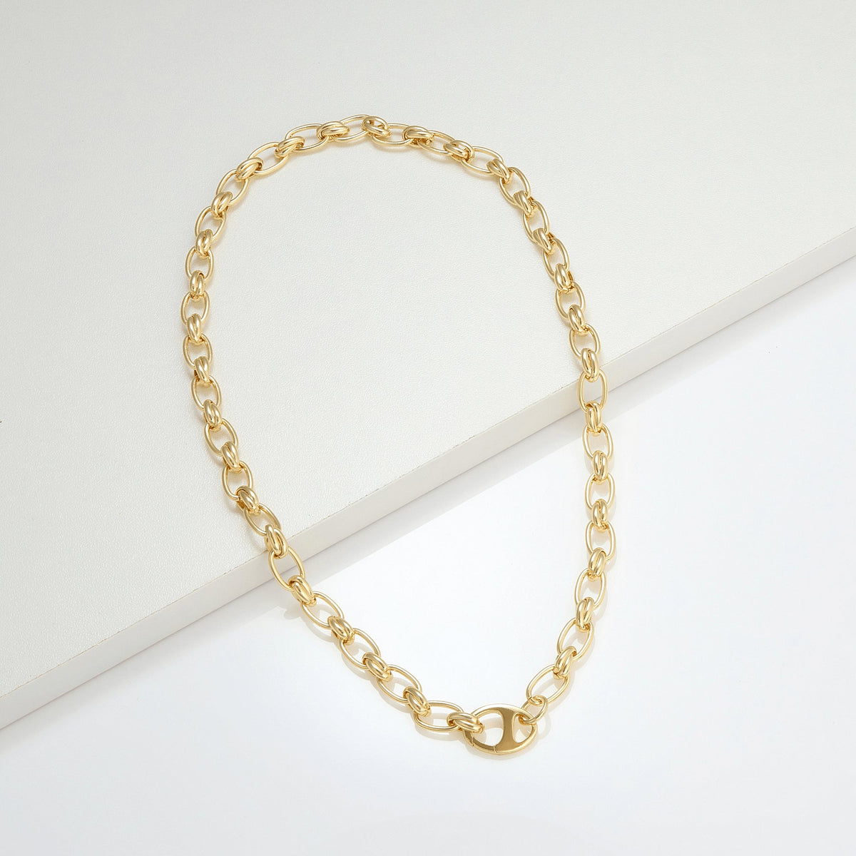 Golden Hour- Criss Cross Oval Link Chain