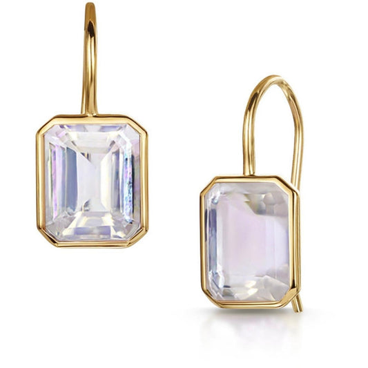 Mother of Pearl Triplet Octagon Fish Hook Earrings