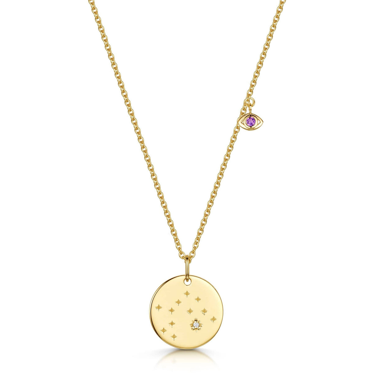 Aquarius Double-Sided Zodiac & Constellation Necklace