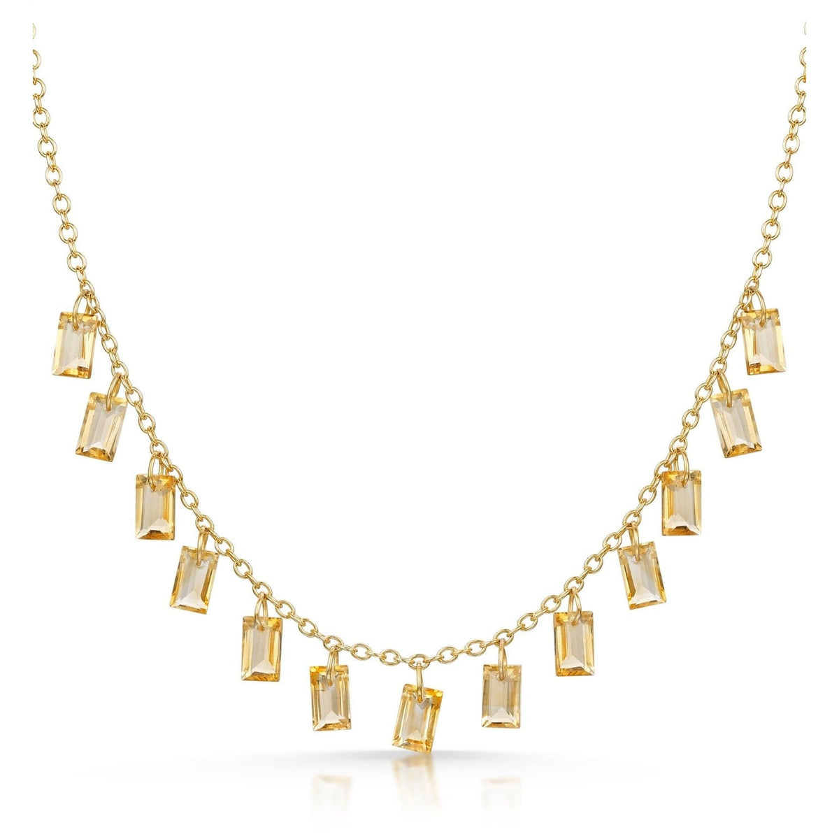 Baguette Charms Citrine Necklace
