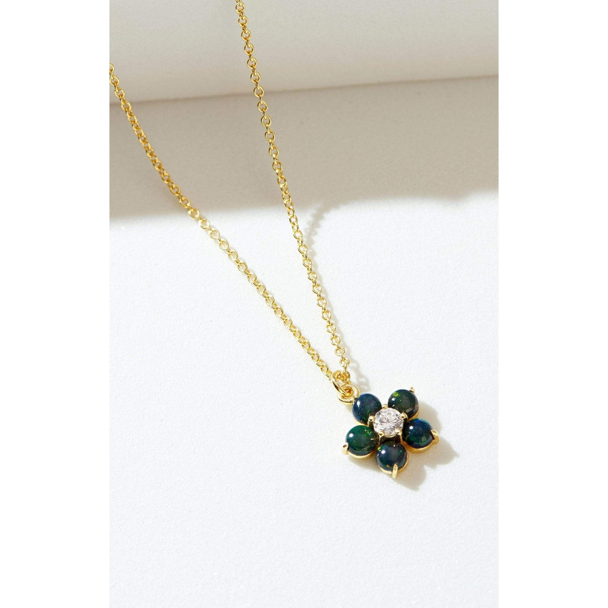 Black Opal Daisy Necklace
