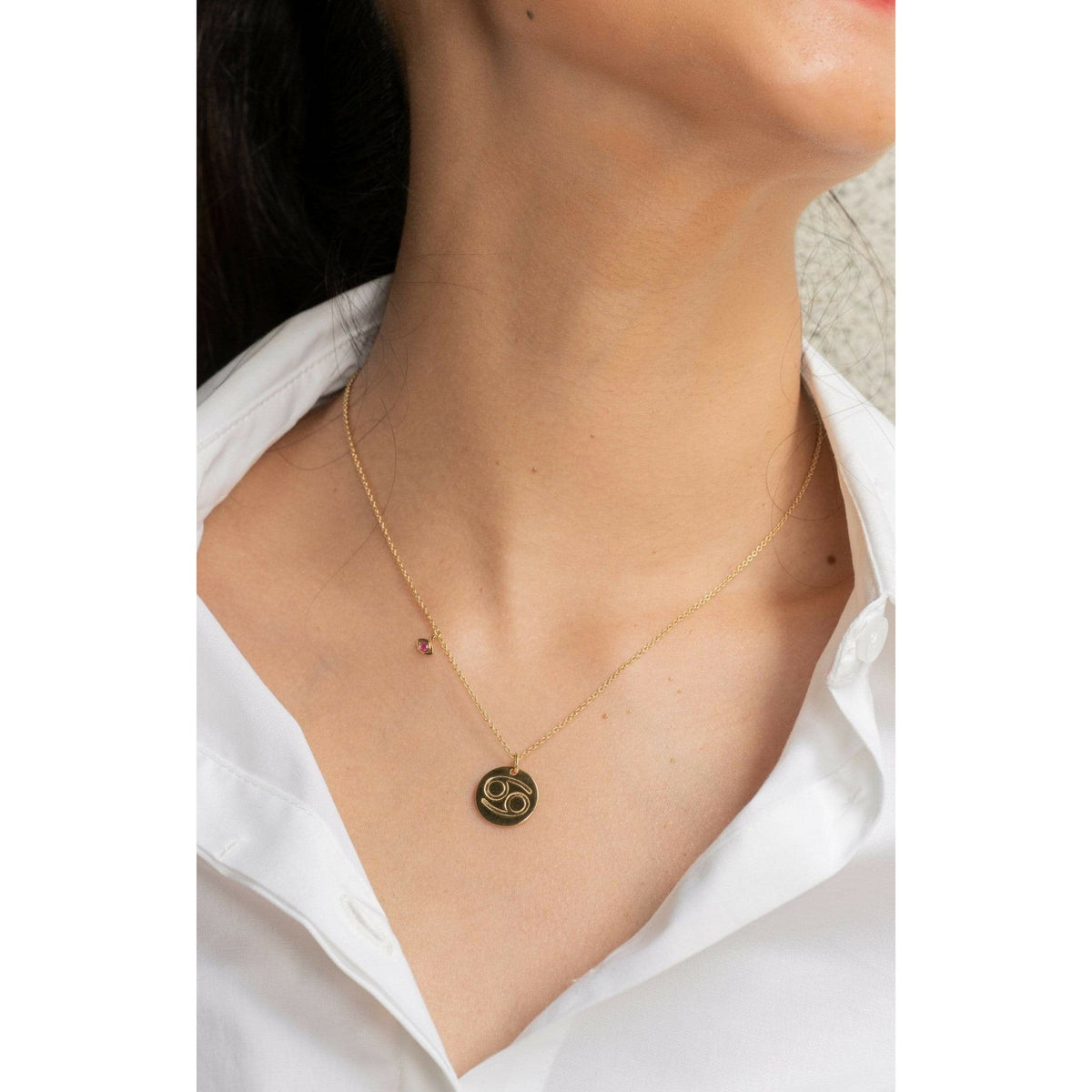 Cancer Double-Sided Zodiac & Constellation Necklace
