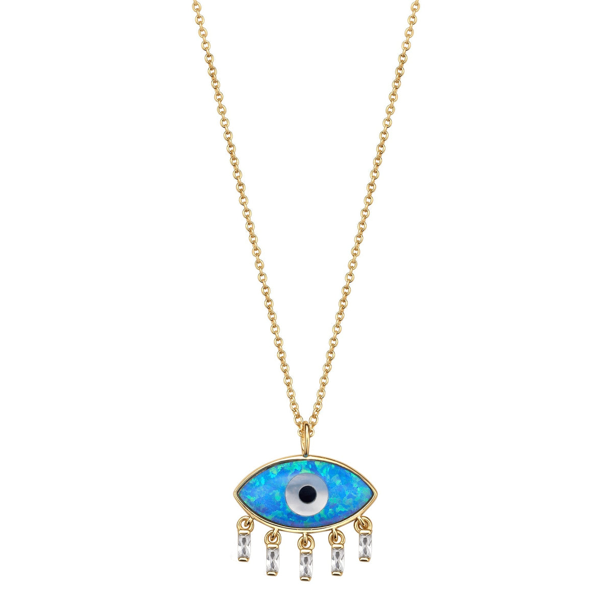 Divine Eye- Lab Grown Opal Lucky Lash Eye Necklace