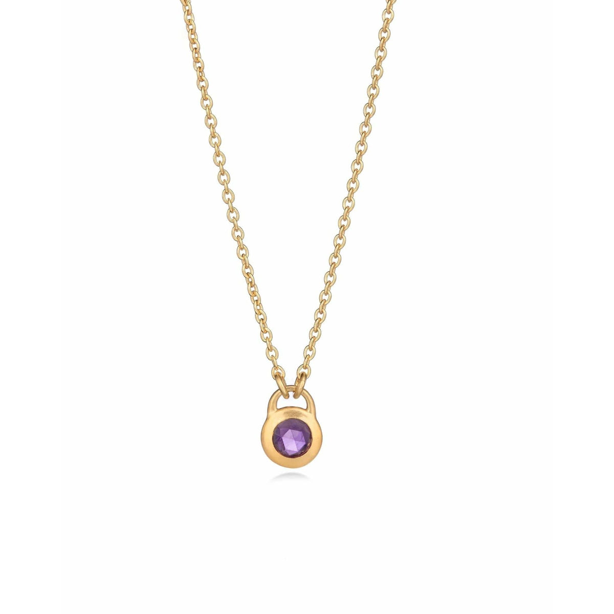 Keyhole Rose Cut African Amethyst Necklace