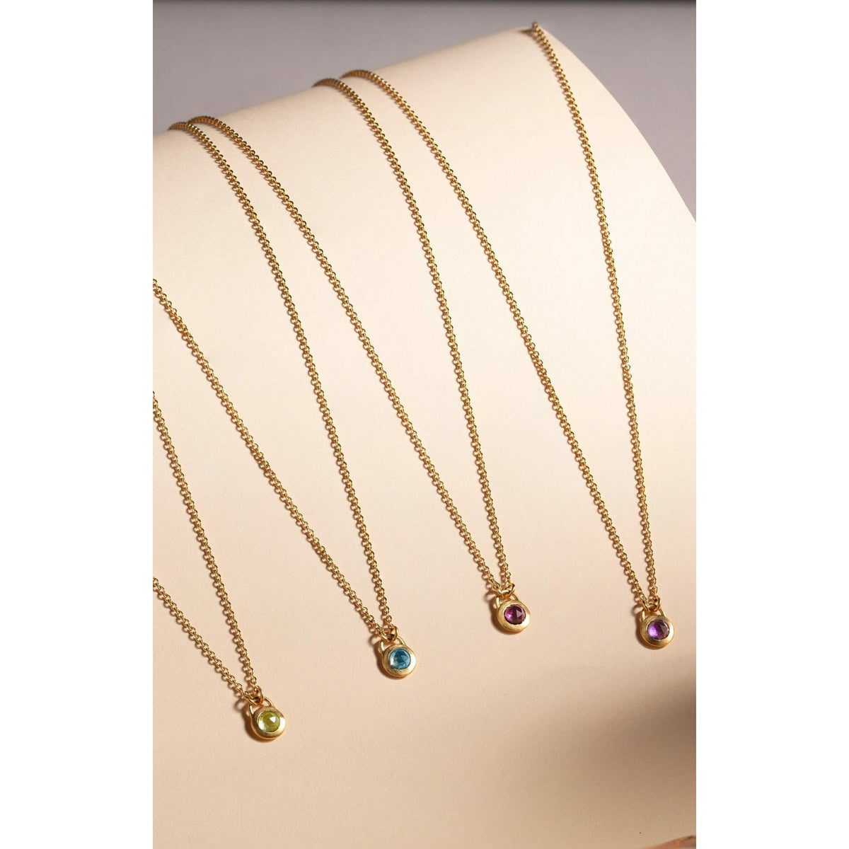 Keyhole Rose Cut Rhodolite Necklace
