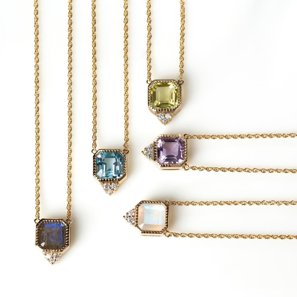 Labradorite Asscher Cut Necklace