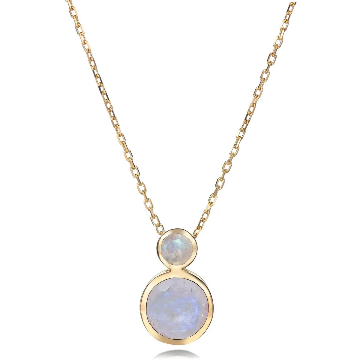 Malaika Rainbow Moonstone Double Round Nekclace