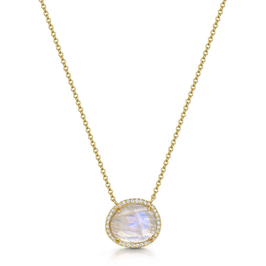 Malaika Rainbow Moonstone Island Necklace