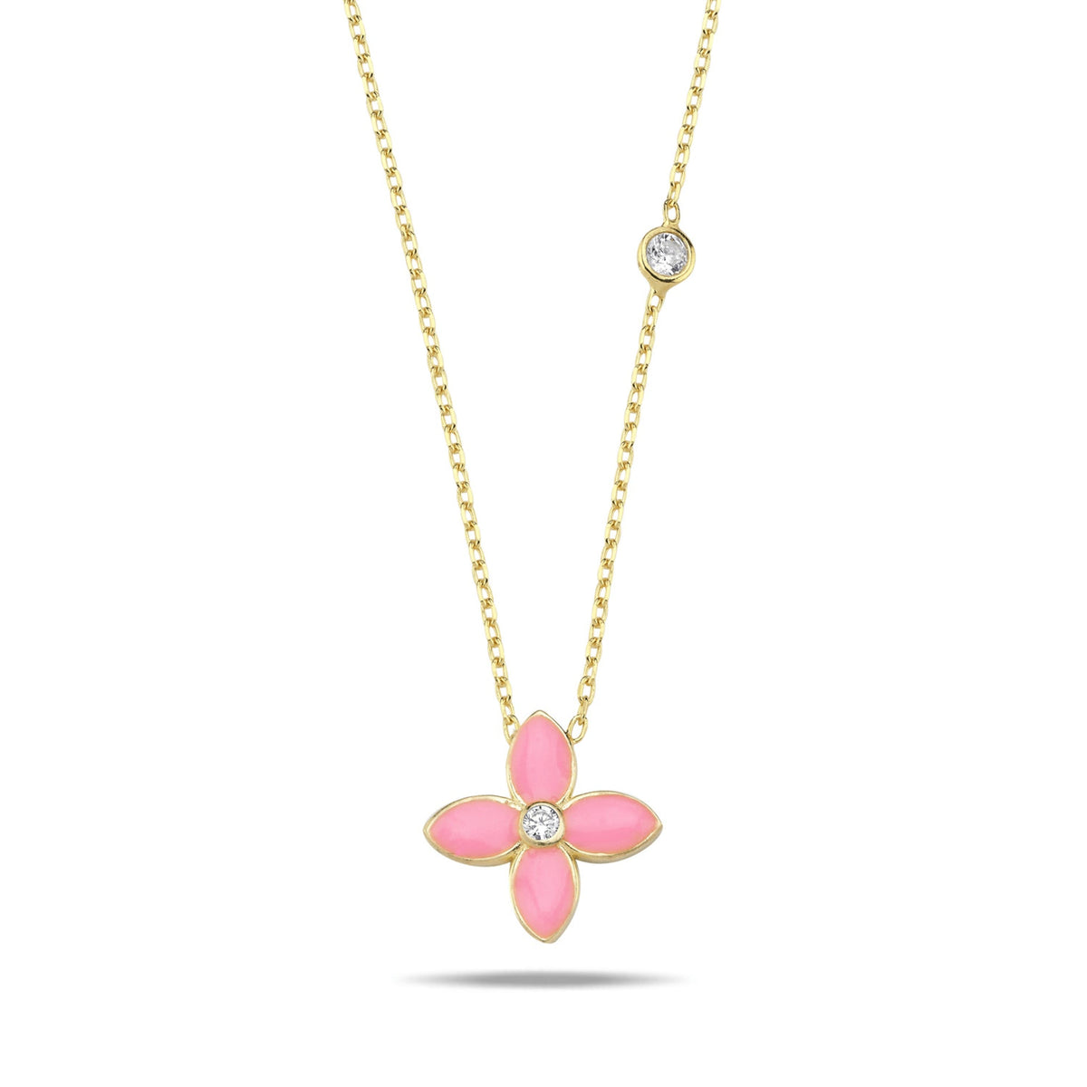 Moroccan Flower Necklace- Barbie Pink