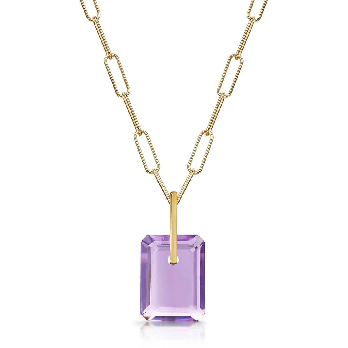 Pink Amethyst Slab Necklace