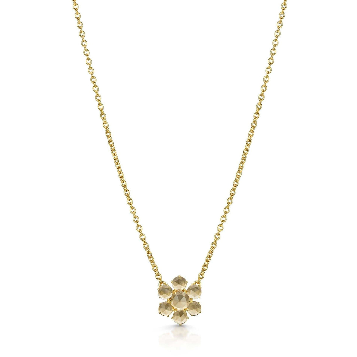 Precious Flower Rose Cut Citrine Necklace