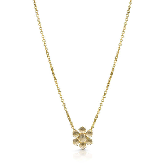 Precious Flower Rose Cut Citrine Necklace