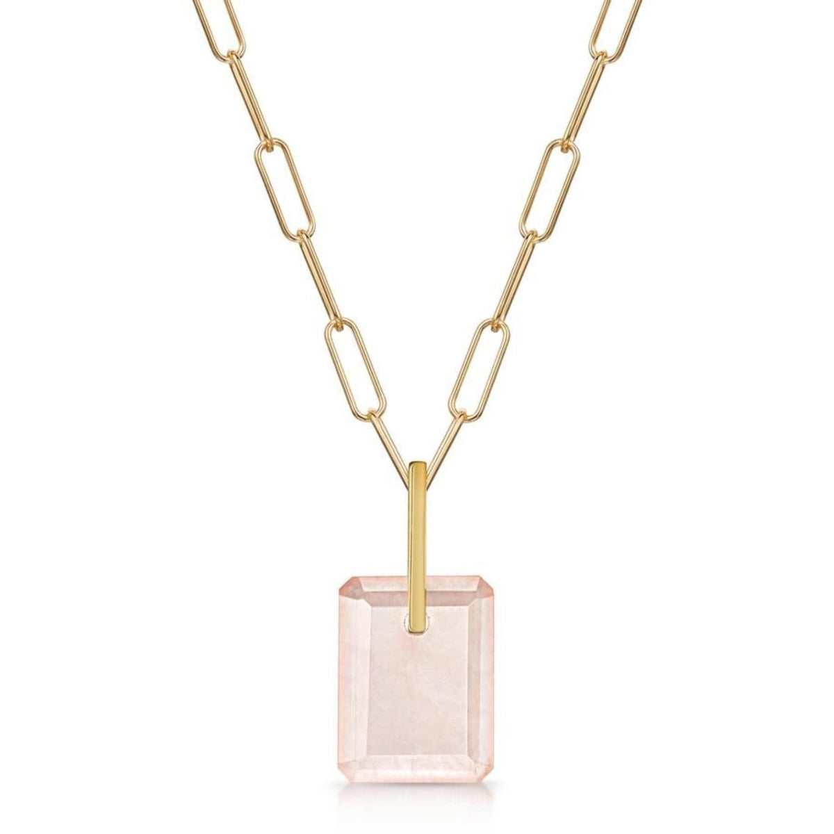 Rose Quartz Slab Necklace