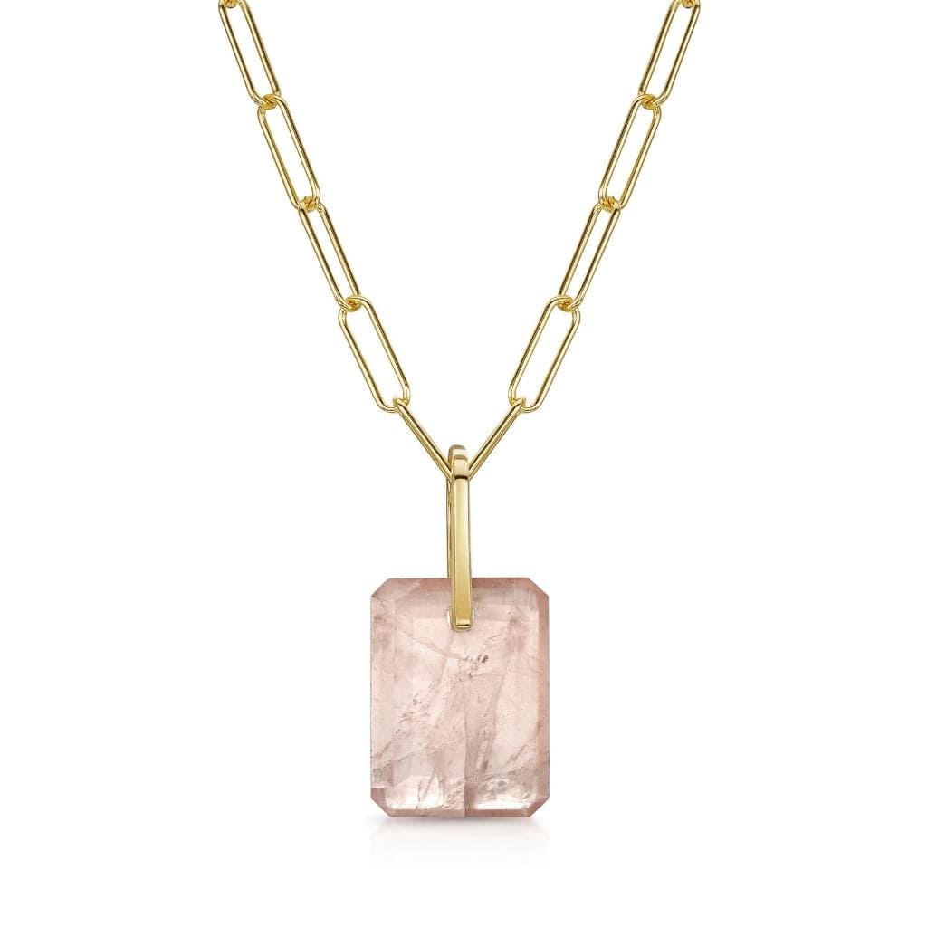 Rose Quartz Slab Necklace