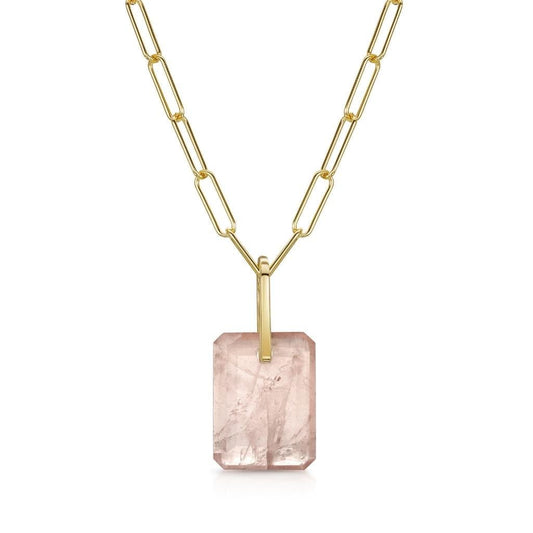 Rose Quartz Slab Necklace