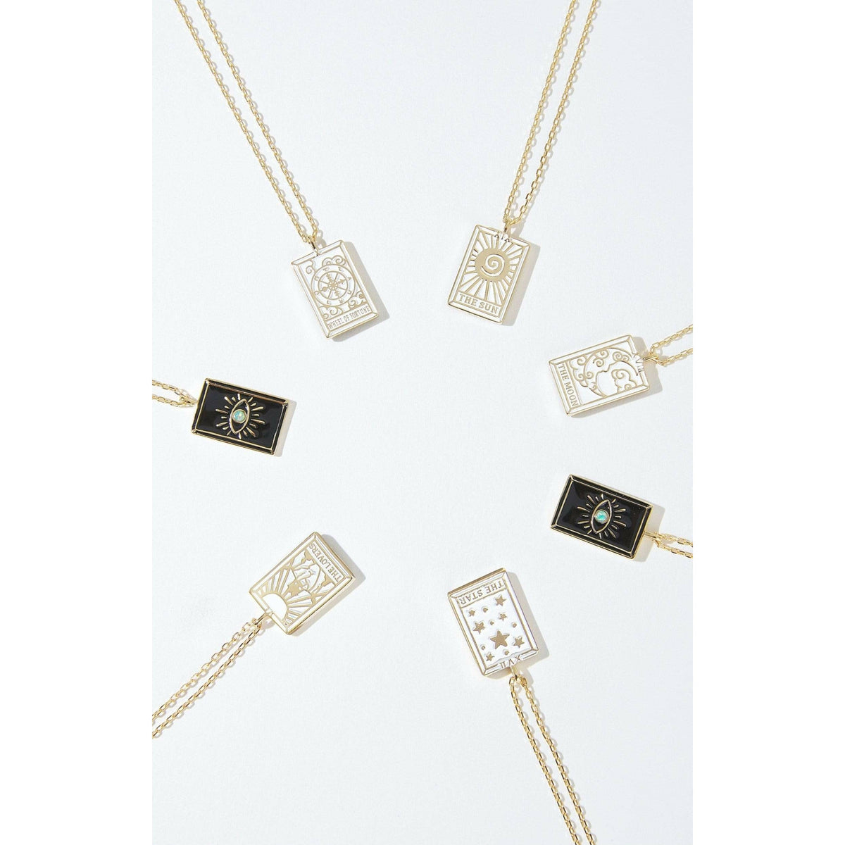 Tarot Card- Wheel of Fortune Reversible Necklace