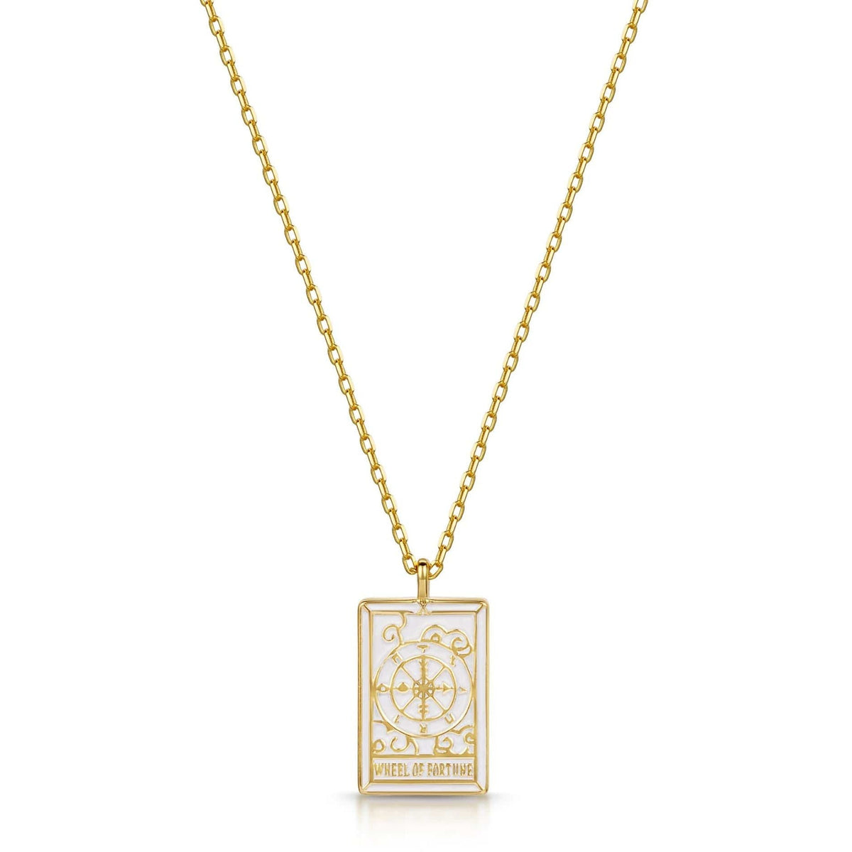 Tarot Card- Wheel of Fortune Reversible Necklace