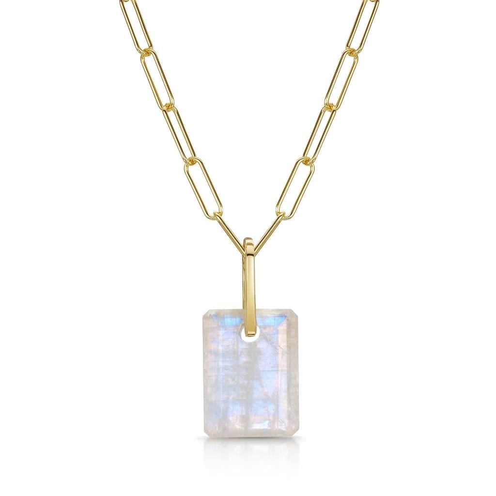 Rainbow Moonstone Slab Necklace