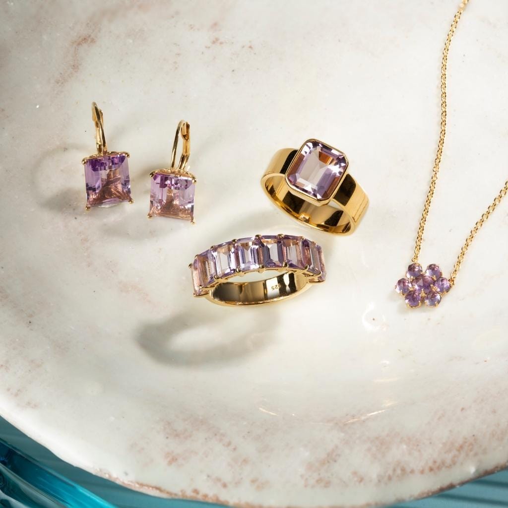 Gorgeous Octagon Pink Amethyst Boss Babe Ring