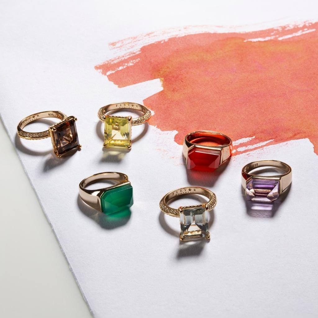 Smoky Quartz Emerald Cut Cocktail Ring