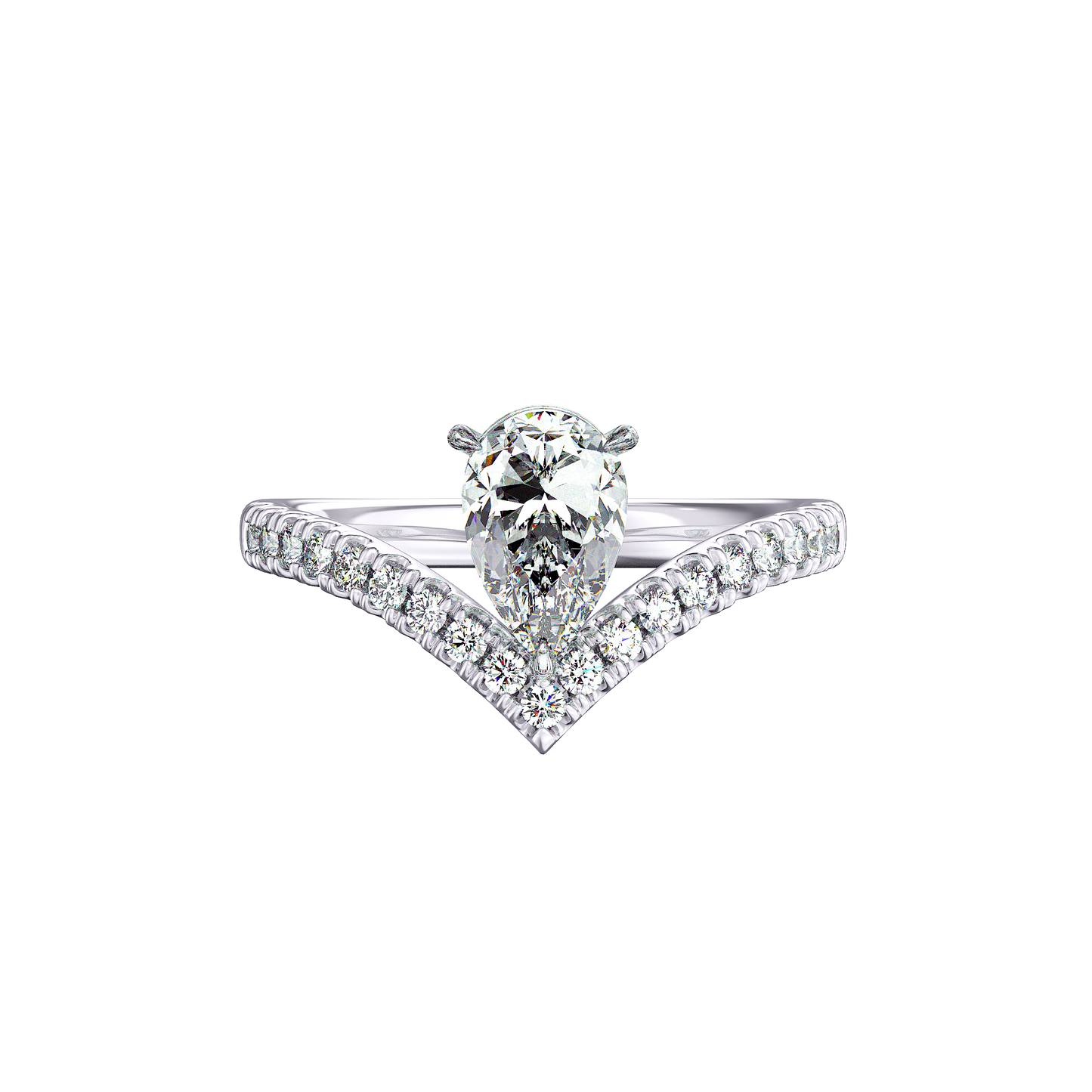 Luxe Tiara Ring in 14k White  Gold