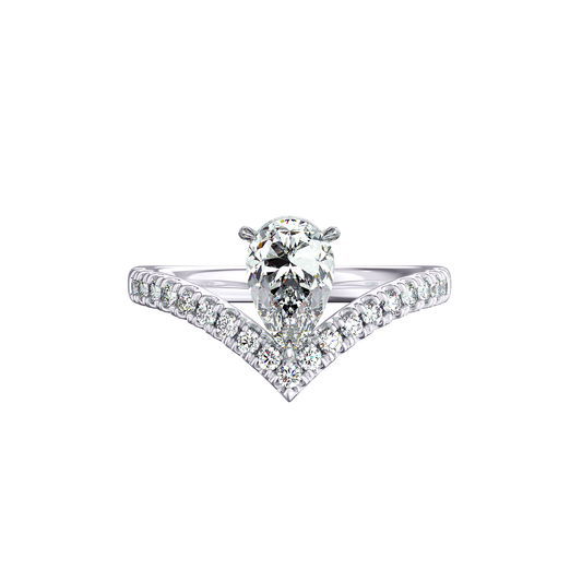 Luxe Tiara Ring in 14k White  Gold