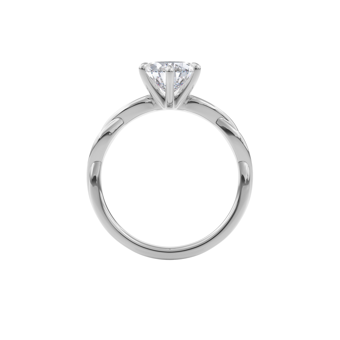 Rhea Twisted Pave Engagement Ring Pear•White Gold