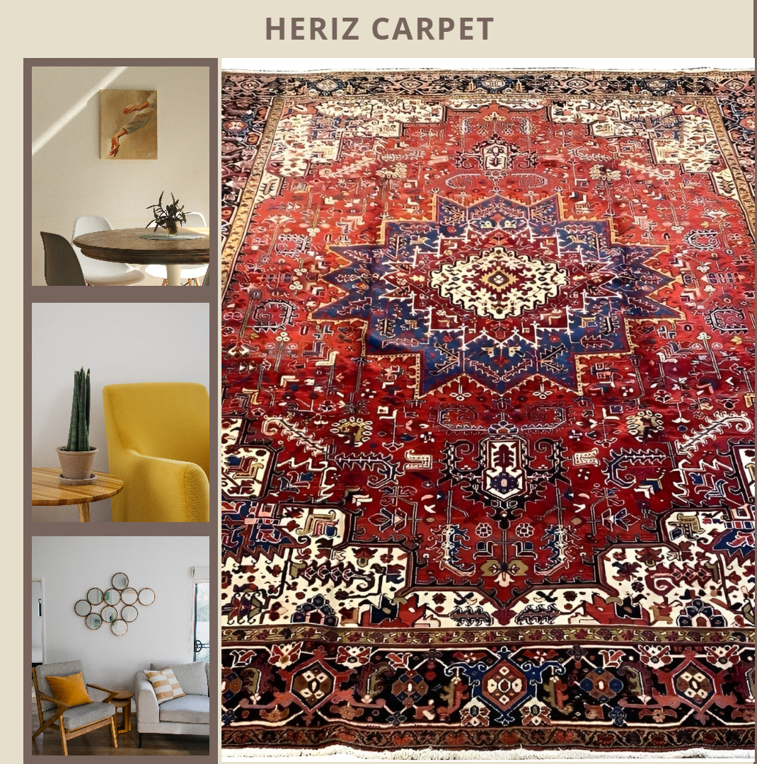 Heriz Rug 13.5HZ257001 – Authentic 40-Year-Old Hand-Knotted Persian Carpet