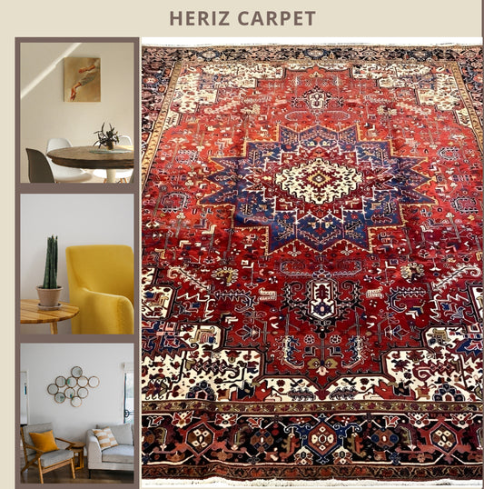 Heriz Rug 13.5HZ257001 – Authentic 40-Year-Old Hand-Knotted Persian Carpet