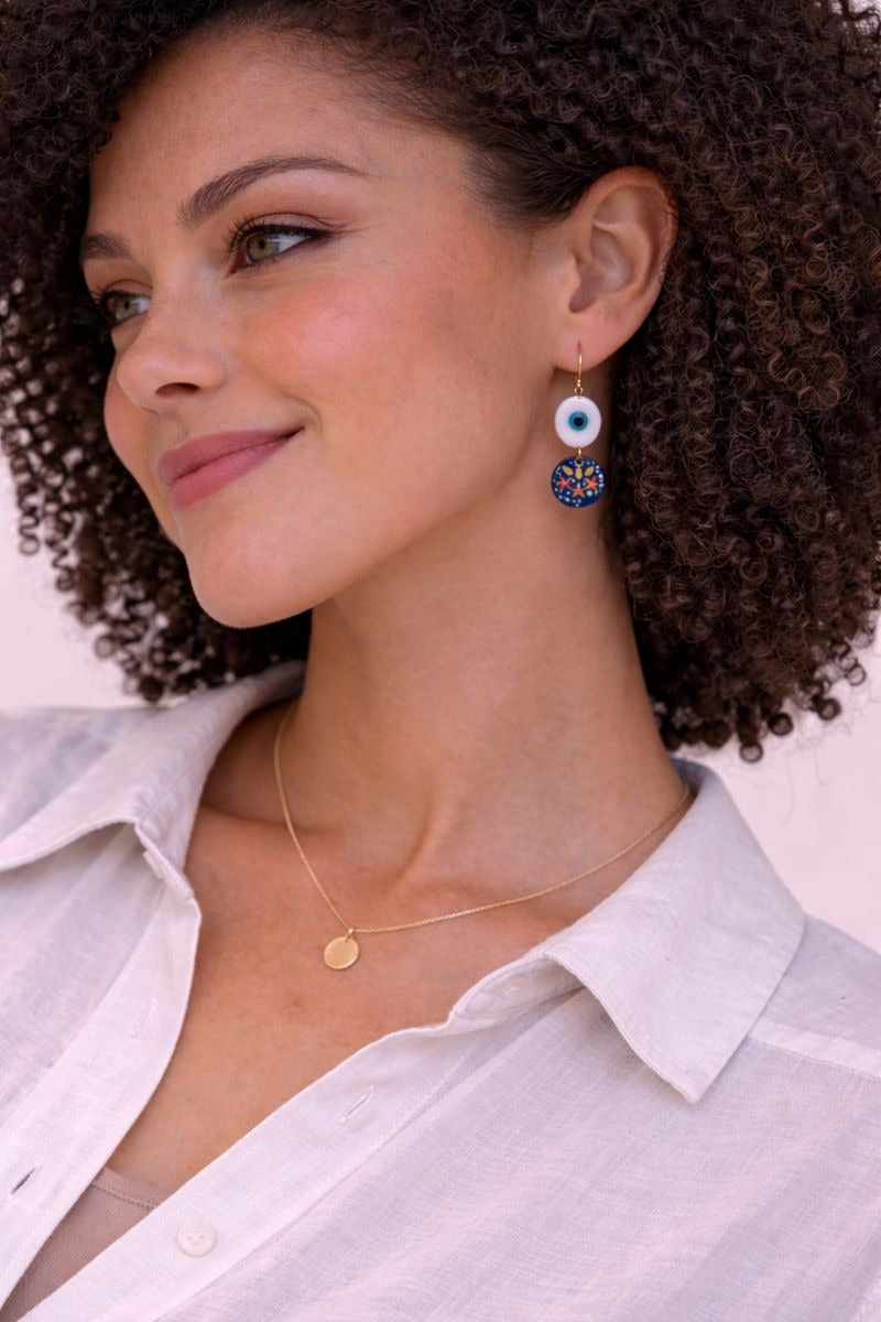 Minakari Earrings Design 1006 – Hand-Painted Persian Enamel Jewelry